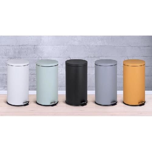 Poubelle - Corbeille - Support Sac KITCHEN MOVE Poubelle de cuisine a pedale URBAN 30L - En acier Gris