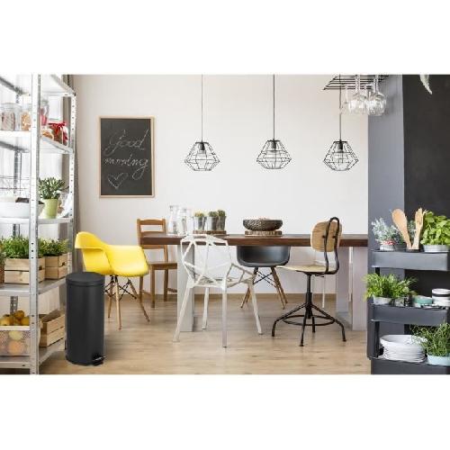 Poubelle - Corbeille - Support Sac KITCHEN MOVE Poubelle de cuisine a pedale URBAN 30L - En acier Noir