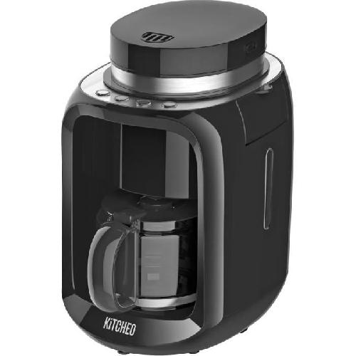 Cafetiere KITCHEO CK71B - Cafetiere avec broyeur a cafe integre - Utilisation cafe moulu ou cafe en grains - 600 W