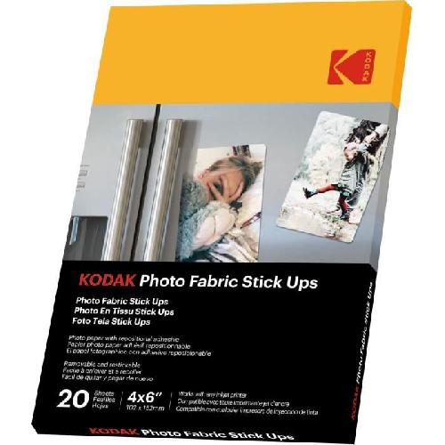 Papier Photo KODAK - 20 feuilles de papier photo adhesif. Format A6 -10x15cm-. Impression Jet d'encre - 9891059