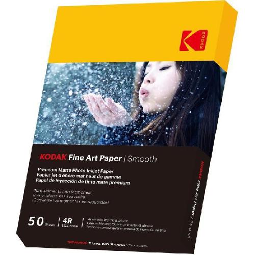 Papier Photo KODAK - 50 feuilles de papier photo 230g-m2. mat. Format A6 -10x15cm-. Impression Jet d'encre effet lisse - 9891093