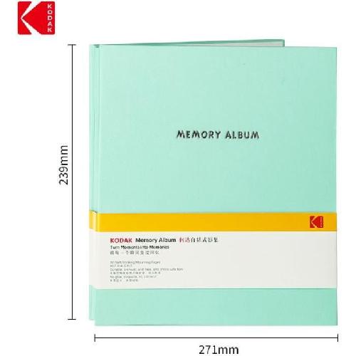 Papier Photo KODAK 9891315 - Album Photo de 20 pages adhesives. Format 23.5x27cm. Vert