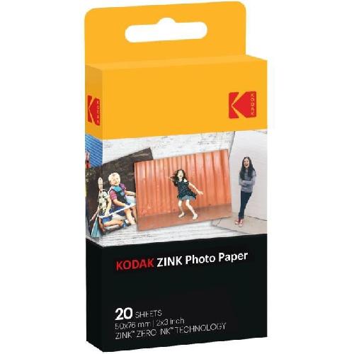 KODAK - Papier ZINK 2 x 3 Pack de 20 feuilles pour appareil PRINTOMATIC - Papier premium - Couleurs vives HD - Anti-bavures