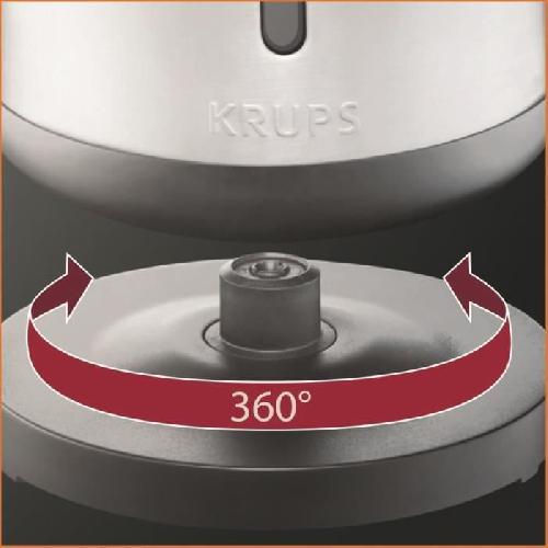 Bouilloire Electrique KRUPS Bouilloire électrique sans fil inox. 2400 W. Capacité 1.7 L. Ouverture assistée du couvercle Control Line BW442D10