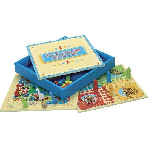 Jeu De Societe - Jeu De Plateau L'arbre a jouer - 66310 - jeux des petits chevaux et oie - coffret en bois