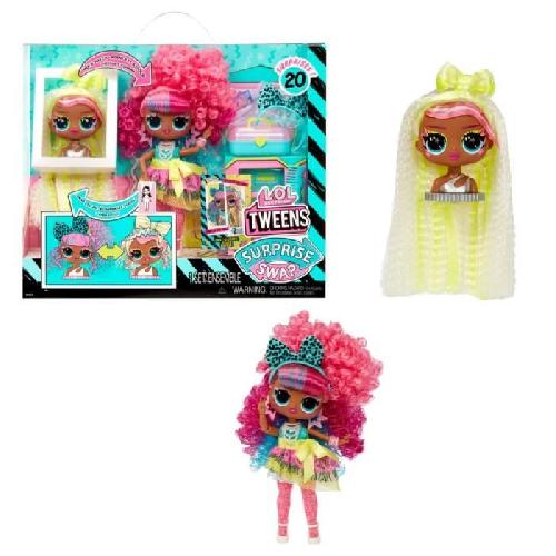 Poupee L.O.L. Surprise Tweens Surprise Swap Fashion Doll - Curls-2- Crimps Cora - 1 poupée Tweens 17cm. 1 mini tete a coiffer et des