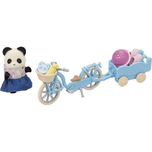 Figurine Miniature - Personnage Miniature La fille panda. son vélo et sa remorque - SYLVANIAN FAMILIES - 5652 - Pour enfant a partir de 3 ans