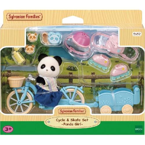 Figurine Miniature - Personnage Miniature La fille panda. son vélo et sa remorque - SYLVANIAN FAMILIES - 5652 - Pour enfant a partir de 3 ans