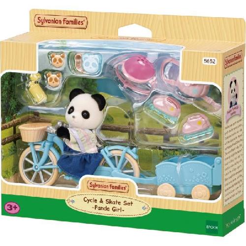 Figurine Miniature - Personnage Miniature La fille panda. son vélo et sa remorque - SYLVANIAN FAMILIES - 5652 - Pour enfant a partir de 3 ans