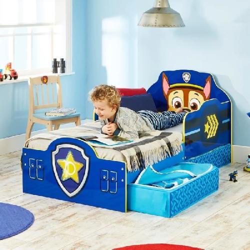La Pat' Patrouille - Lit pour enfants avec tiroirs de rangement sous le lit pour matelas 140cm x 70cm