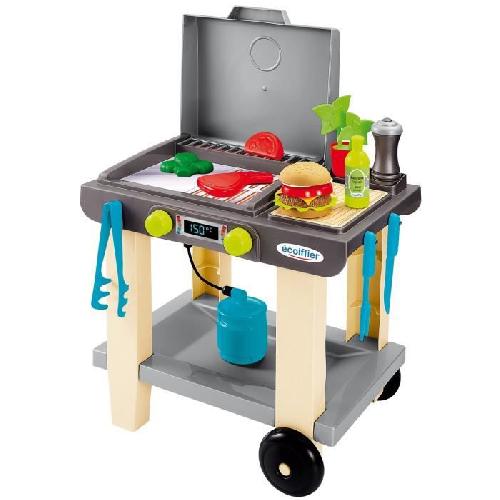 Dinette - Cuisine La Plancha + 12 Accessoires inclus. Jeu d'imitation. Outillage de jardin pour enfants. Jouets Ecoiffier 4669. Des 18 mois. Fabriqué