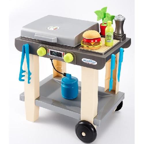 Dinette - Cuisine La Plancha + 12 Accessoires inclus. Jeu d'imitation. Outillage de jardin pour enfants. Jouets Ecoiffier 4669. Des 18 mois. Fabriqué