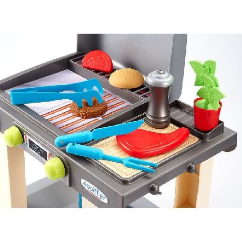 Dinette - Cuisine La Plancha + 12 Accessoires inclus. Jeu d'imitation. Outillage de jardin pour enfants. Jouets Ecoiffier 4669. Des 18 mois. Fabriqué