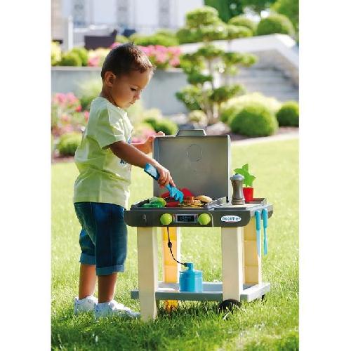 Dinette - Cuisine La Plancha + 12 Accessoires inclus. Jeu d'imitation. Outillage de jardin pour enfants. Jouets Ecoiffier 4669. Des 18 mois. Fabriqué