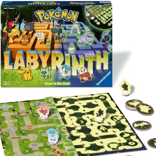 Jeu De Societe - Jeu De Plateau Labyrinthe Pokémon. Jeu de société classique. Glow in the Dark. Pour Enfant et Famille. Des 7 ans. 22705. Ravensburger