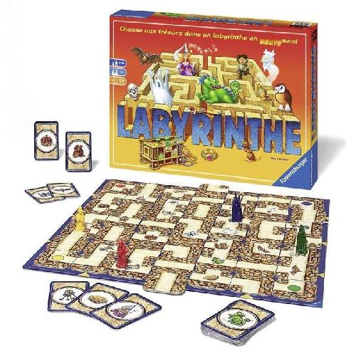 Jeu De Societe - Jeu De Plateau Labyrinthe - Ravensburger - Jeu de société famille - Chasse au trésor dans un labyrinthe en mouvement - Des 7 ans