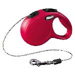 Laisse enrouleur Flexi Classic XS rouge pour chien jusqu'a 8 kg - 3m de corde légere en nylon