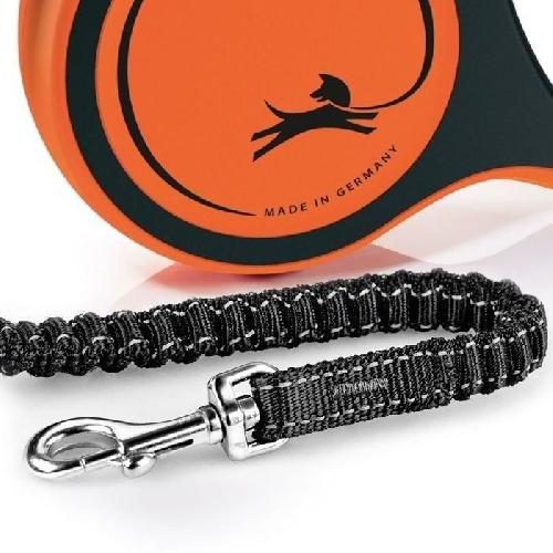 Laisse - Sangle - Accouple Laisse enrouleur pour chien TRIXIE flexi XTREME - Taille S - 5m - Noir et orange