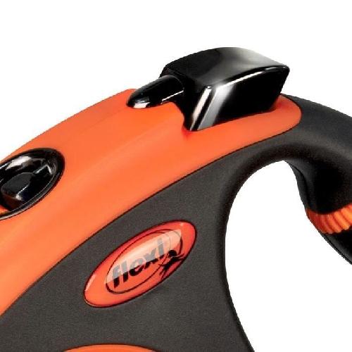 Laisse - Sangle - Accouple Laisse enrouleur sangle flexi XTREME - FLEXI - Taille L - 5m - Noir et orange