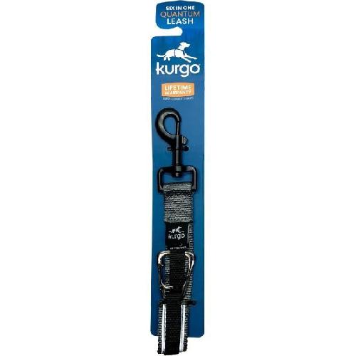 Laisse - Sangle - Accouple Laisse mains libres - KURGO - QUANTUM - 6 positions - 120 a 180 cm - Noir