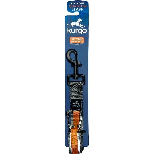 Laisse - Sangle - Accouple Laisse mains libres - KURGO - QUANTUM - 6 positions - 120 a 180 cm - Orange