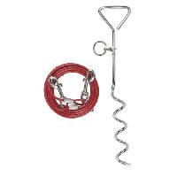 Laisse - Sangle - Accouple KERBL Laisse d'attache avec ancrage spirale pour chien