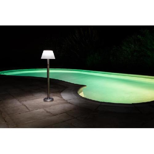 Decoration Lumineuse Lampadaire solaire GALIX tres éclairant - 100 Lm - H 102.5-75-46 x Ø 20 cm