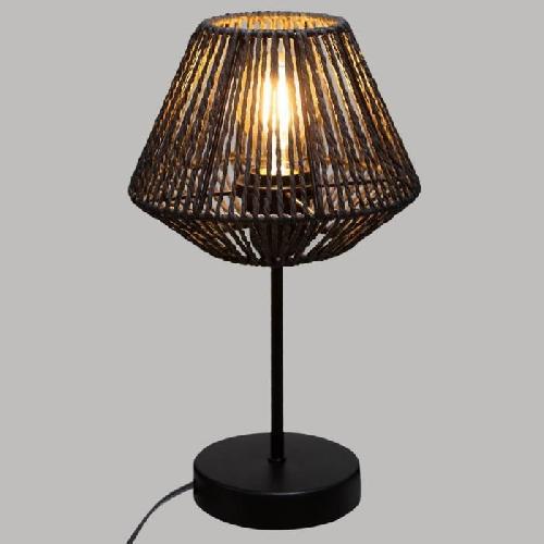 Lampe A Poser Lampe a poser corde - H 34 cm - Noir