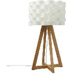 Lampe A Poser Lampe a poser en bambou - E14 - 40 W - H. 55 cm - Blanc