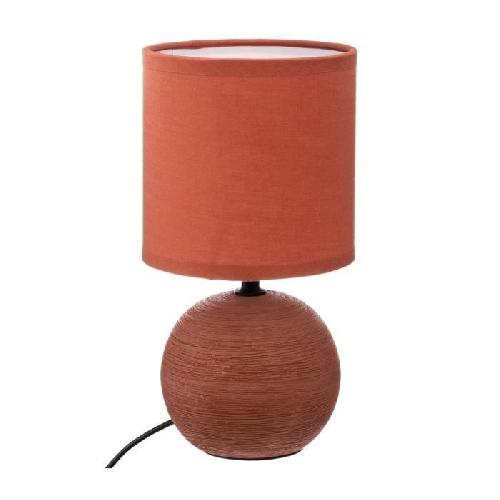 Lampe A Poser Lampe boule ceramique Strie Timeo Terracota - H 25cm