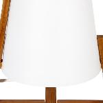 Lampe A Poser Lampe en bambou et abat-jour en plastique - H 32 cm - Blanc