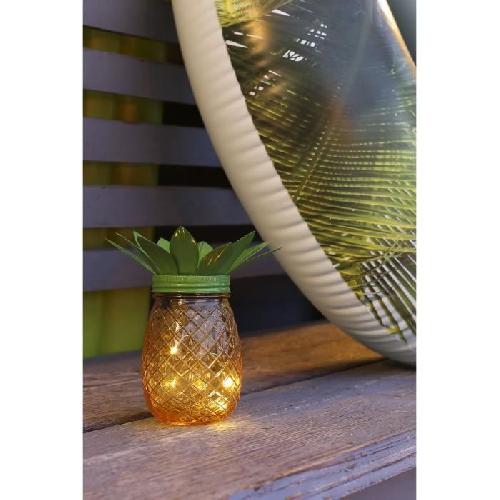 Decoration Lumineuse Lampe solaire Ananas - GALIX - Métal/Verre - 5 LED - 8h d'éclairage
