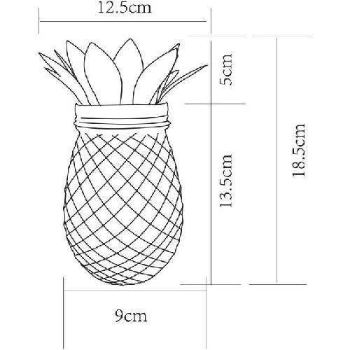 Decoration Lumineuse Lampe solaire Ananas - GALIX - Métal/Verre - 5 LED - 8h d'éclairage
