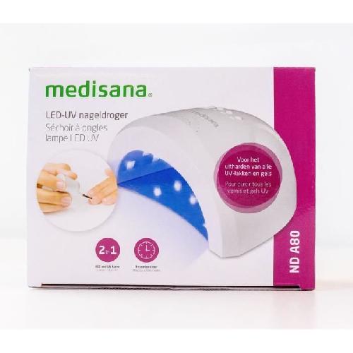 Lampe Uv De Manucure - A Vernis Lampe UV ongle LED - MEDISANA - ND A80 - 2 en 1 pour tous gels et vernis UV - Minuteries - 2 intensites - Auto off