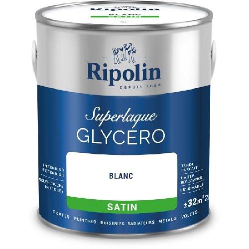 Peinture - Vernis - Traitement (lasure - Effets Decoratifs) Laque glycero - RIPOLIN - 447559 - Blanc - Satin - 2 L