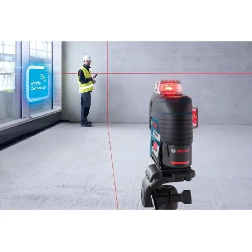 Longueur (telemetre - Laser Mesureur) Laser ligne Bosch Professional GLL 3-80 C - Projette 3 lignes sur 360° + Trépied BT 150 (Version piles) - 0601063R01