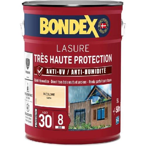 Peinture - Vernis - Traitement (lasure - Effets Decoratifs) lasure pour bois trés haute protection 8 ans incolore 5L Bondex