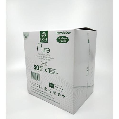 Pansement Generaliste LCH - Boite de 50 Pansements Adhesifs steriles avec Compresse Absorbante et Film 10 x 10 cm