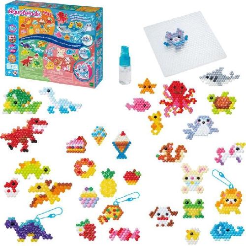 Jeu De Perle A Repasser - Jeu De Perle A Fixer Le coffret creatif 4 en 1 - AQUABEADS - 35072 - 1900 perles pour creations a vaporiser