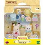 Figurine Miniature - Personnage Miniature Le duo des bébés en promenade - SYLVANIAN FAMILIES - 5747 - Lapin Chocolat et Chat Persan avec accessoires