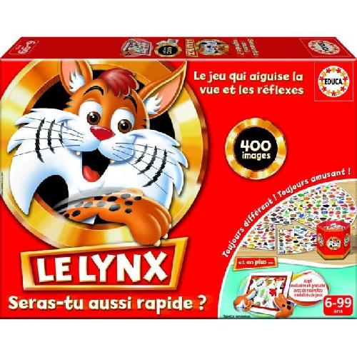 Jeu De Societe - Jeu De Plateau Le Lynx 400 Images. Educa. Jeu de société Famille et Enfants. Renforce la mémoire visuelle et les réflexes. des 6 Ans (16042)