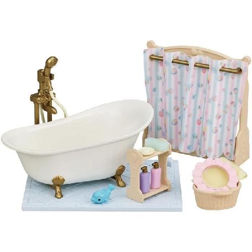 Figurine Miniature - Personnage Miniature Le set baignoire et douche - SYLVANIAN FAMILIES - 5739 - Ensemble de salle de bain avec accessoires