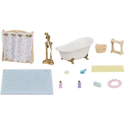 Figurine Miniature - Personnage Miniature Le set baignoire et douche - SYLVANIAN FAMILIES - 5739 - Ensemble de salle de bain avec accessoires