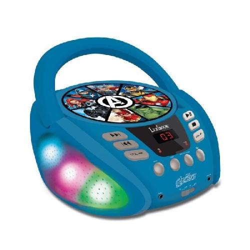 Lecteur Cd - Radio - Boombox Lecteur CD Bluetooth Avengers - Lexibook - Effets Lumineux - Enfant - Bleu