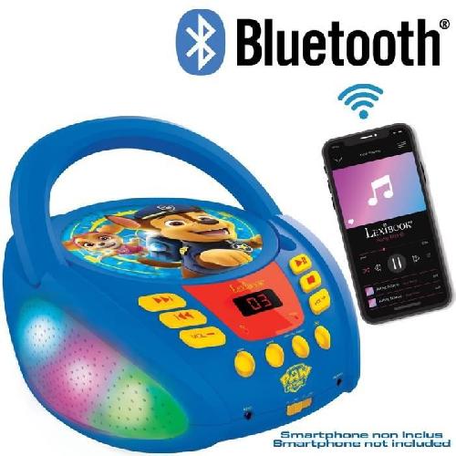 Lecteur Cd - Radio - Boombox Lecteur CD Bluetooth La Pat' Patrouille avec Effets Lumineux