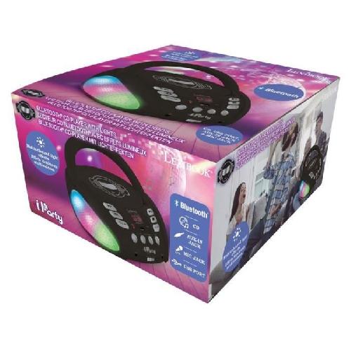 Lecteur Cd - Radio - Boombox Lecteur CD Bluetooth LEXIBOOK iParty avec Effets Lumineux et USB - Pour Enfant - Noir