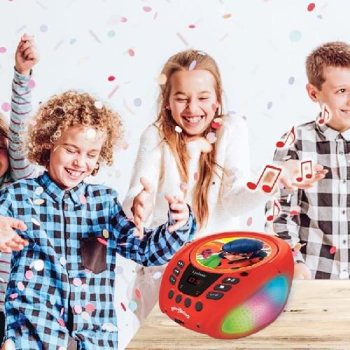 Lecteur Cd - Radio - Boombox Lecteur CD Bluetooth lumineux Miraculous - LEXIBOOK - MIRACULOUS - CD/CD-R/CD-RW - Bluetooth 5.0 - Enfant