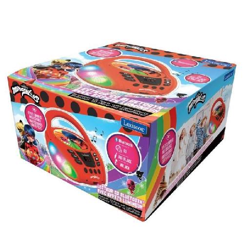 Lecteur Cd - Radio - Boombox Lecteur CD Bluetooth lumineux Miraculous - LEXIBOOK - MIRACULOUS - CD/CD-R/CD-RW - Bluetooth 5.0 - Enfant