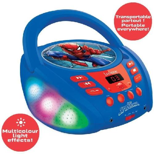 Lecteur Cd - Radio - Boombox Lecteur CD Bluetooth Spider-Man avec Effets Lumineux