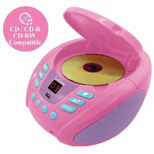 Lecteur Cd - Radio - Boombox Lecteur CD Portable Bluetooth Licorne - LEXIBOOK - Effets Lumineux - USB - Enfant - Violet - Rose